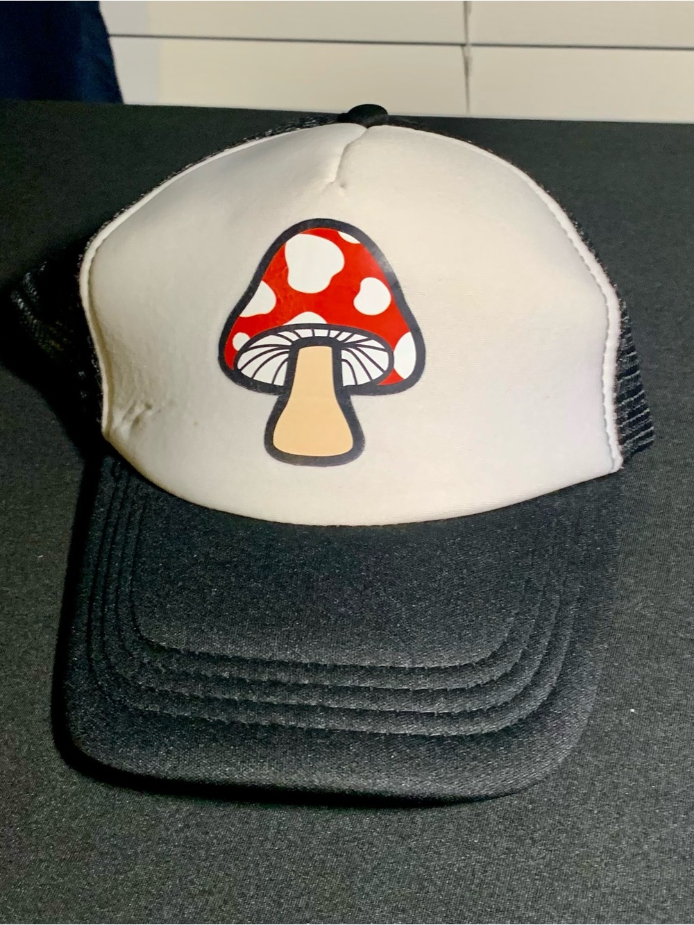 Mushroom Trucker Hat Red White Amanita Snapback Mesh Retro Cottagecore